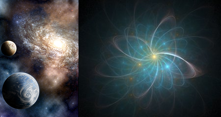 कार्य क्षेत्र - साधारण सापेक्षतावाद : ग्रह/तारे/आकाशगंगा और परमाण्विक कण : क्वांटम भौतिकी